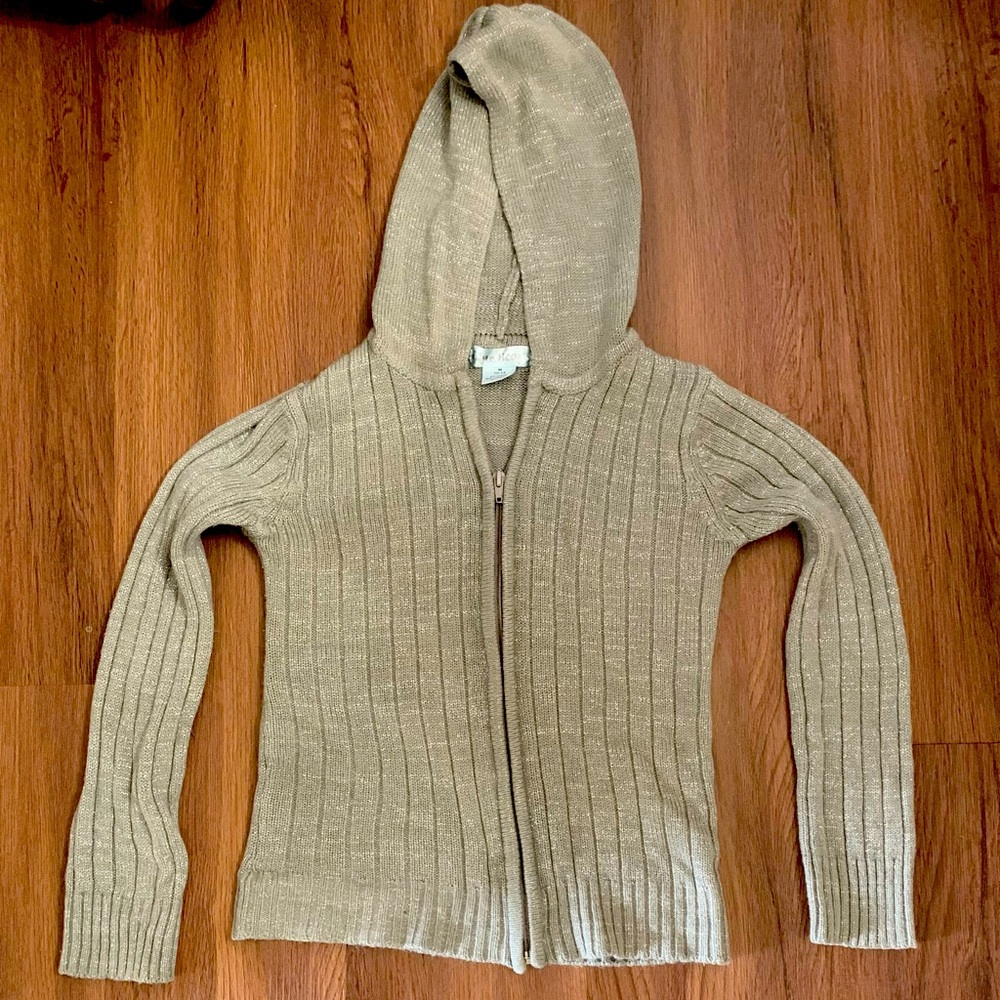 Girls gray size MEd 10/12, hooded long sleeve sweater